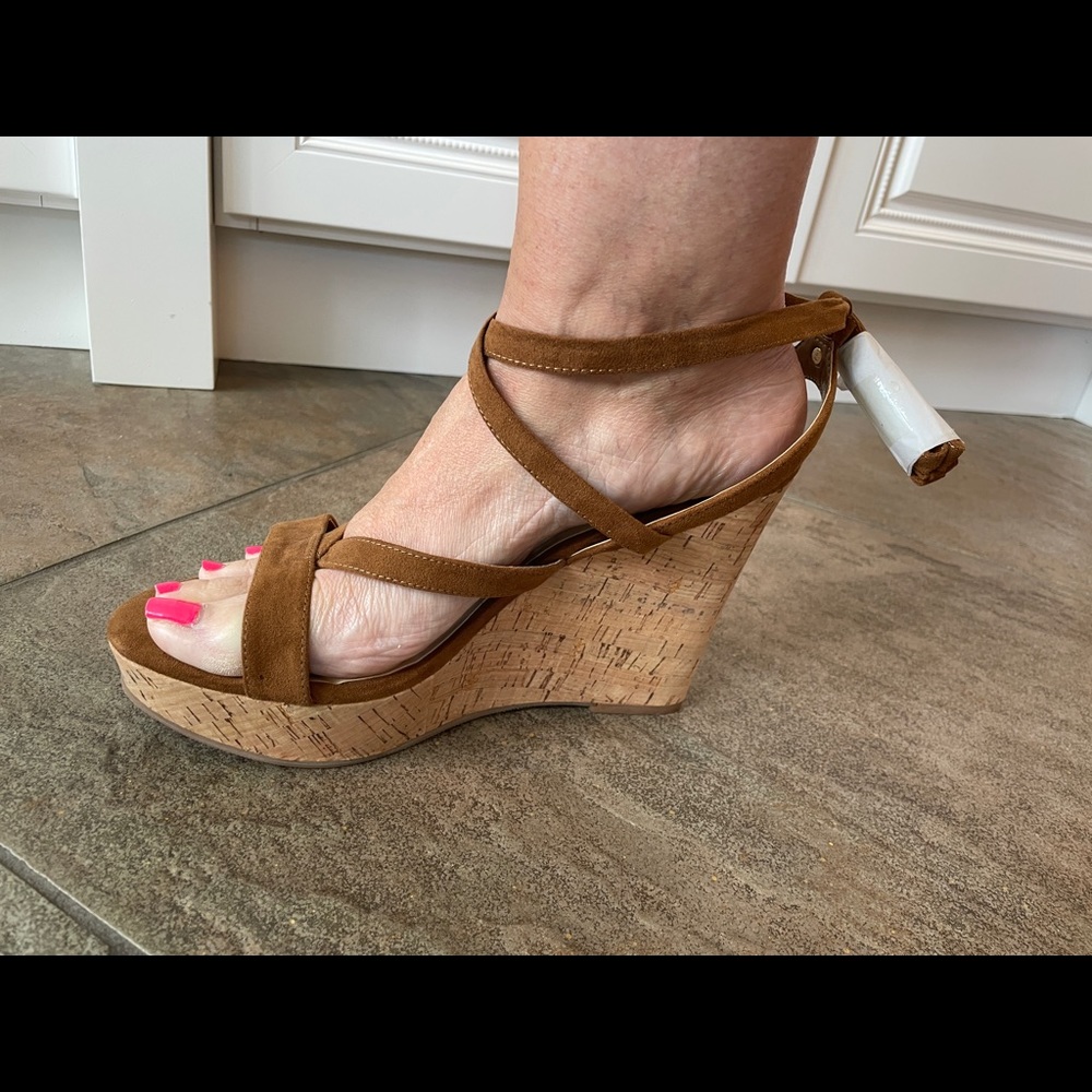 Guess Wedge Cork Sandals - 9 NEW